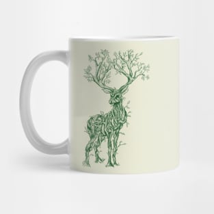 Vine Branch Stag (Dark Green) Mug